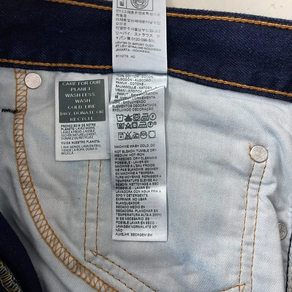 Levis Jeans Mens 38x32 Blue 512 Slim Taper Dark Wash Indigo Denim Preppy Casual